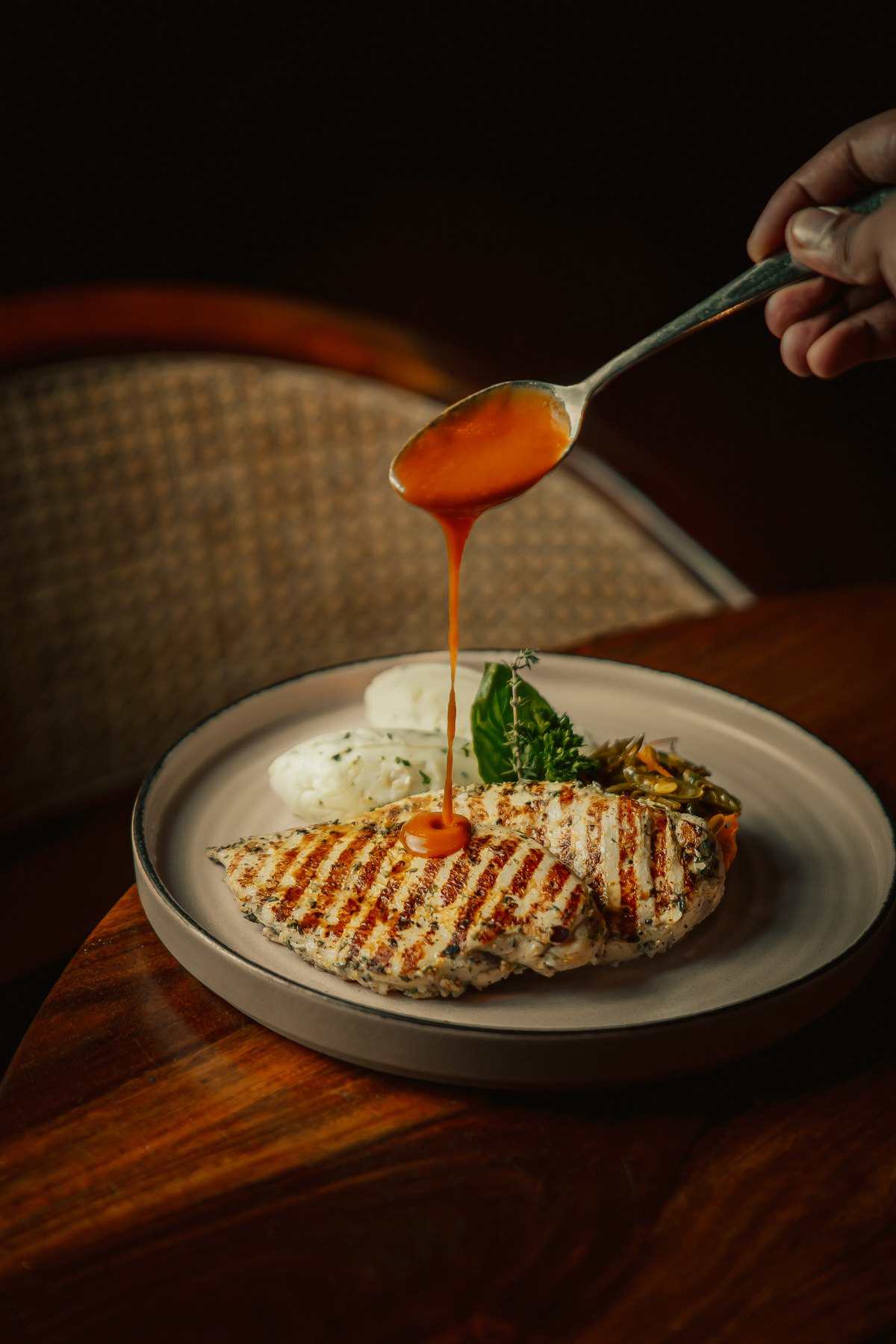 A plated dish from the Old Mill kitchen